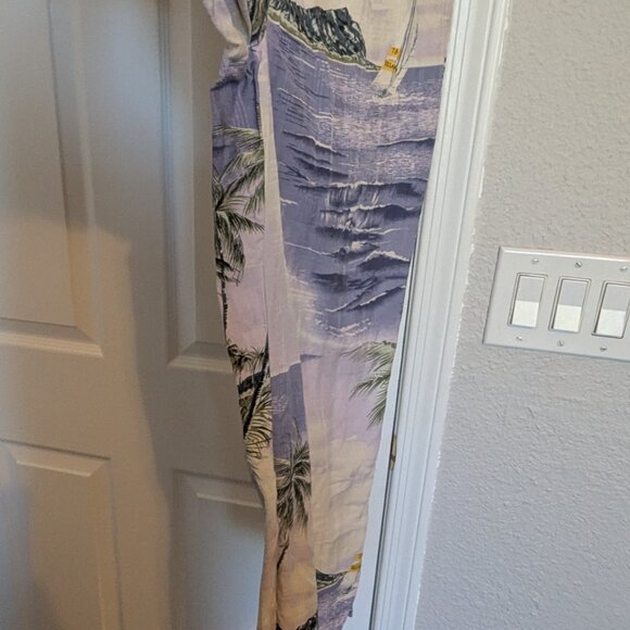 90s | Silk | 🌴 Vintage Tommy Bahama Scenic Tropical Capris – RARE PRINT | M | - Picture 7 of 10